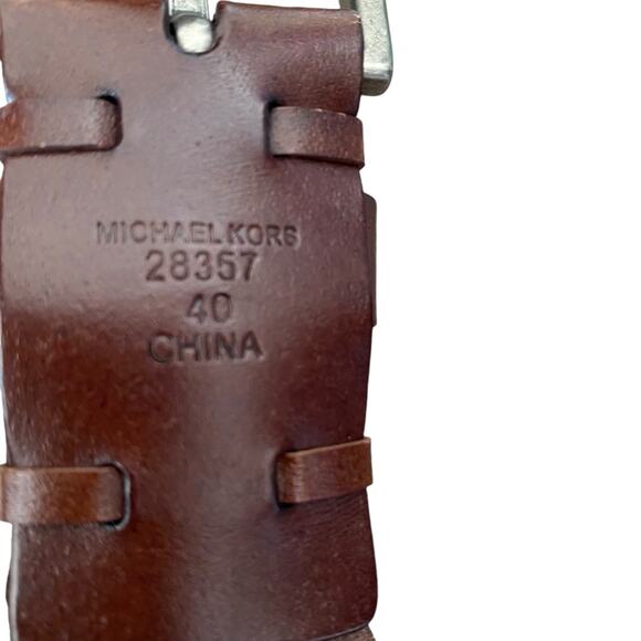 Michael Kors Mens Brown Leather Braided Belt size 40 - Picture 4 of 4
